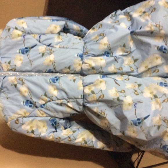 Designer Childs Coat by A dee, Blue and White. Size 12 - Picture 5 of 5